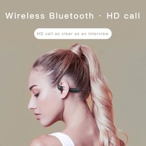 １円～ 送料無料 骨伝導タイプ ワイヤレス イヤホン 黒 防水 スポーツ ハンズフリー ヘッドフォン Bluetooth V5.1 G-100_画像5