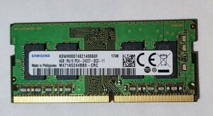 メモリ SAMSUNG DDR4 PC4-2400T 4GB ノートPC