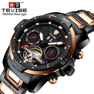 男性高級腕時計 機械式自動巻 多機能 カレンダー 曜日表示 トゥールビヨン メンズウォッチ ファション /black gold-sj00428