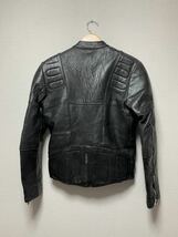 70’s [RICHA LEATHERS] ツイントラック バイカーライダース レザージャケット 46 ブラック 70年代_画像2