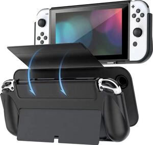Switch 有機el カバー ッチ OLED TPU製 ケース 人間工学ハンドルタイプ ソフト 着脱式 マグネット式 全面保護