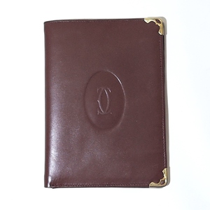  Cartier Cartier Must line Logo leather 2. folding purse . inserting bordeaux small articles France made 6436