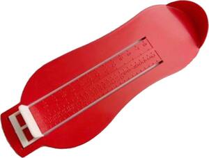 ベビー キッズ フット メジャー スケール レッド 足　フットサイズ 測定器 簡単 センチ 定規 成長 靴のサイズ 靴 計測 子供