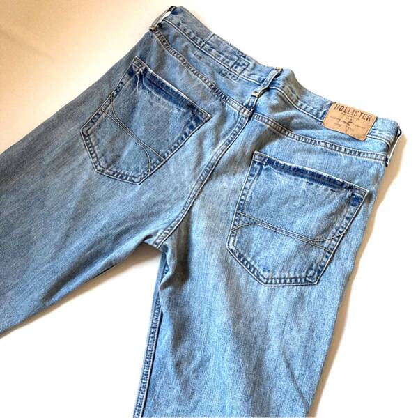 w34実103㎝ HOLLISTER デニム ジーパン メンズ パンツ バイカー パンク ロック キャンプ スノボ アメ車 ハーレー 釣り 即決
