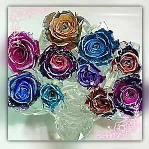 ( 結晶Rose/大小・10輪!) 加工 プリザーブドフラワー ハーバリウム レジン 薔薇