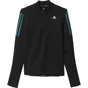  Adidas lady's half Zip running top S size black black klaima light long sleeve T shirt running wear 