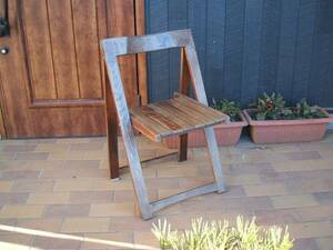 ■千葉・椅子・腰掛・木製・折り畳み式・アンティーク・樫木製・家具・イス