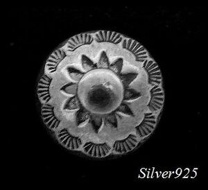 シルバー925銀の太陽シンボル サンマーク コンチョ/革財布のボタン パーツに