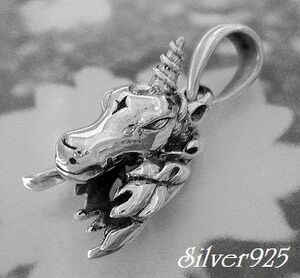  silver 925 silver. zirconia attaching .. Unicorn head pendant 