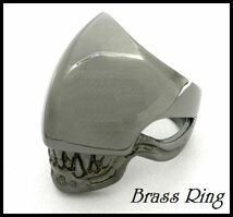 真鍮製Brassブラックロジウムコート エイリアン ブラス リング/20号ラスト1個_画像2