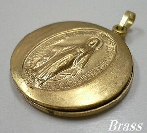 真鍮製Brassスライド式メダイ聖母マリア ブラス ペンダント/ブラスアクセALL30%OFF