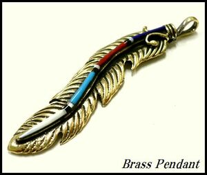  brass made Brass natural stone Stone mix feather brass pendant /Brass accessory great number have 