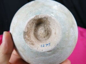 B　ペルシャ碗　口辺青 １２世紀　遺跡発掘品　イスラム陶器