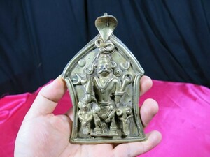 古銅インド神像　コブラ　金工　印度