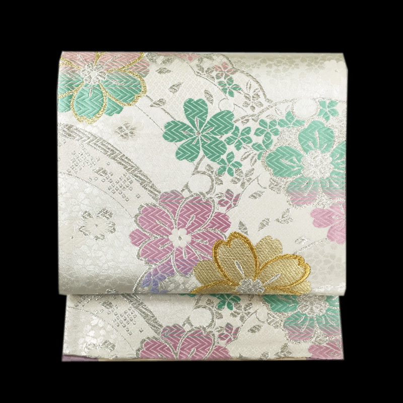 205my7◇華やか! 螺鈿 金彩 高級袋帯 花唐草 唐花◇美品-