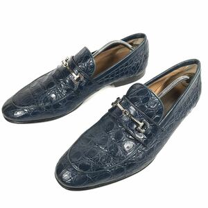 [ утечка лыжи ] подлинный товар MORESCHI обувь 27.5cm общий крокодил bit Loafer туфли без застежки повседневная обувь wani кожа мужской сделано в Италии 9 1/2 US