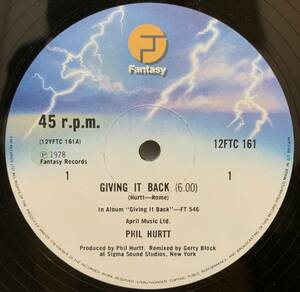 UK盤 ☆ 傑作モダン・ソウル・ダンサー Phil Hurtt - Giving It Back /Alchemist ネタ /Big Noyd /メロウソウルクラシック