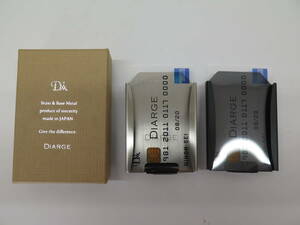 美品（未使用？）　DIARGE ディアージ 　CARD & MONEY CLIP カード＆マネークリップ 日本製　シルバー/ブラック　2点まとめて