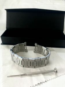 腕時計 凹型 社外品 ブレスレット マット シルバー 22mm 【対応】カルティエ パシャ 42 シータイマー等