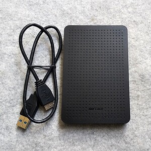 1TB 2.5インチ USB3.0 ポータブルHDD ケーブル付HD-PLF1.0U3-BB 使用4212時間 正常判定