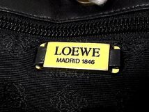 1円 LOEWE ロエベ アナグラム レザー ゴールド金具 ハンドバッグ トートバッグ 手提げかばん 手持ち レディース ブラック系 V6285sN_画像7