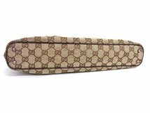 1円 ■美品■ GUCCI グッチ 113015 GGキャンバス×レザー SV金具 トート ハンドバッグ ショルダー 肩掛け レディース ブラウン系 V6637Kh_画像4