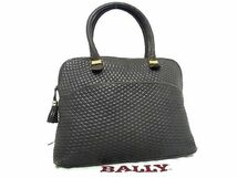 1円 BALLY バリー レザー タッセル ハンドバッグ トートバッグ ショルダーバッグ 手提げかばん 肩掛けかばん レディース グレー系 V2687Vh_画像1