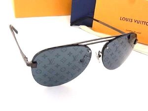 1円 ■新品同様■ LOUIS VUITTON ヴィトン Z1019E モノグラム クロックワイズ アビエーター サングラス メガネ 眼鏡 ブラック系 V7264kオ