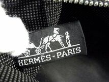 1円 HERMES エルメス エールラインPM キャンバス シルバー金具 ハンドバッグ トート 手持ちかばん メンズ レディース グレー系 V8773Cオ_画像7