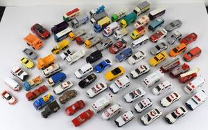 【1081】ジャンク◆トミカ ミニカー たくさん◆パトカー 消防車 トラック ダンプ バス ポルシェ他 年代物あり