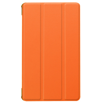 HUAWEI MediaPad M5 8.4 タブレット専用ケースマグネット開閉式 スタンド機能付き 三つ折 カバー 高品質PUレザーケース オレンジ_画像2