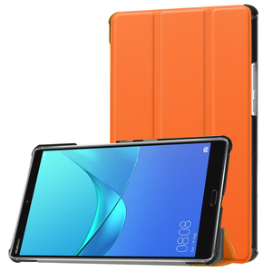 HUAWEI MediaPad M5 8.4 タブレット専用ケースマグネット開閉式 スタンド機能付き 三つ折 カバー 高品質PUレザーケース オレンジ