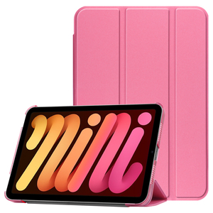iPad mini 第6世代(2021) mini6 専用 三つ折スマートカバー 高品質PUレザーケース ピンク