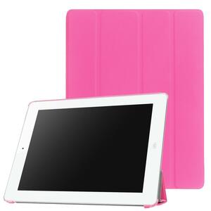 【送料無料】iPad 2/3/4 用 PUレザーケース スマートカバー 超薄 軽量型 スタンド機能 高品質PUレザーケース ピンク