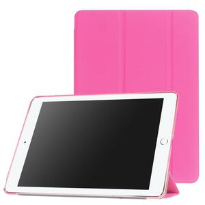 【送料無料】iPad Pro9.7用 PUレザーケース 三つ折スマートカバー☆超薄　軽量型　スタンド機能 高品質PUレザーケース☆ピンク