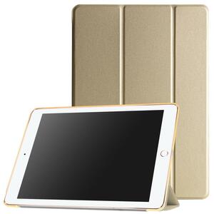 【送料無料】iPad Pro9.7 用 PUレザーケース 三つ折スマートカバー☆超薄　軽量型　スタンド機能 高品質PUレザーケース ゴールド