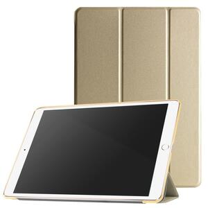 【送料無料】iPad mini4/mini5 用 三つ折スマートカバー 高品質PUレザーケース　ゴールド