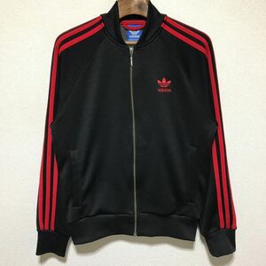 [即決古着]adidas Originals/アディダスオリジナルス/SUPERSTAR TRACK TOP/スーパースタートラックトップ/ブラック×レッド/Mサイズ/AX6975