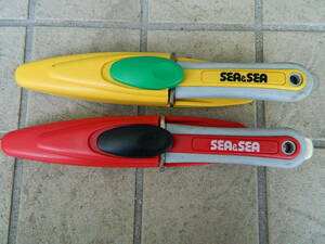  unused * SEA&SEA diver knife 2 color set (R/Y) ①