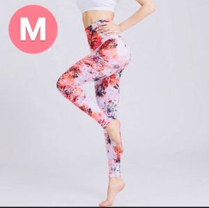 花柄 ヨガウェア M スポーツ ウェア レディース レギンス スパッツ ヨガパンツ ホットヨガ ヨガレギンス 吸汗速乾