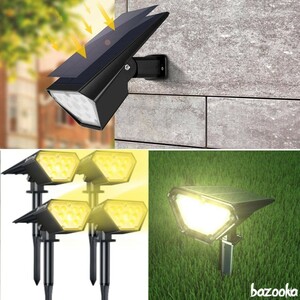  garden light outdoors solar light warm white 4 piece high luminance low brightness IP67 waterproof automatic lighting switching off the light crime prevention disaster prevention garden parking place garden front door lighting 