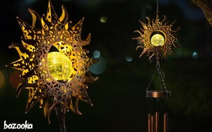  solar light wind bell light sun shape outdoors Japanese style sun light departure electrical ornament crack . feeling of quality glass nighttime automatic lighting . color LED interior illumination 