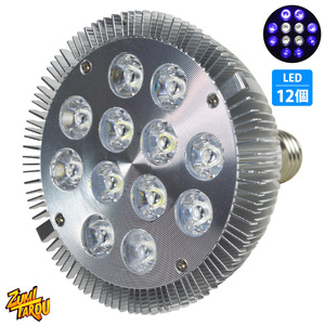 LED 電球 スポットライト 24W(2W×12)青8白4灯 水槽 照明 E26 LEDスポットライト 電気 水草 サンゴ 熱帯魚 観賞魚 植物育成