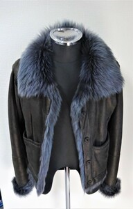 A1242N secondhand goods sun ta Claw che SANTACROCE sheep leather blouson leather jacket fur coat outer 