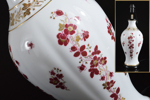 【雲】有田焼 赤絵金彩花図ランプ 高さ50cm 美術品（花瓶）GC1904