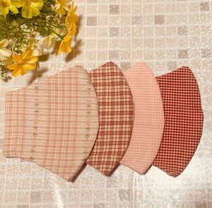 立体インナー ピンク赤系 4枚セット ハンドメイド