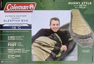 Colemanコールマン 最適温度:-18度以上スリーピングバッグ マミー型 寝袋