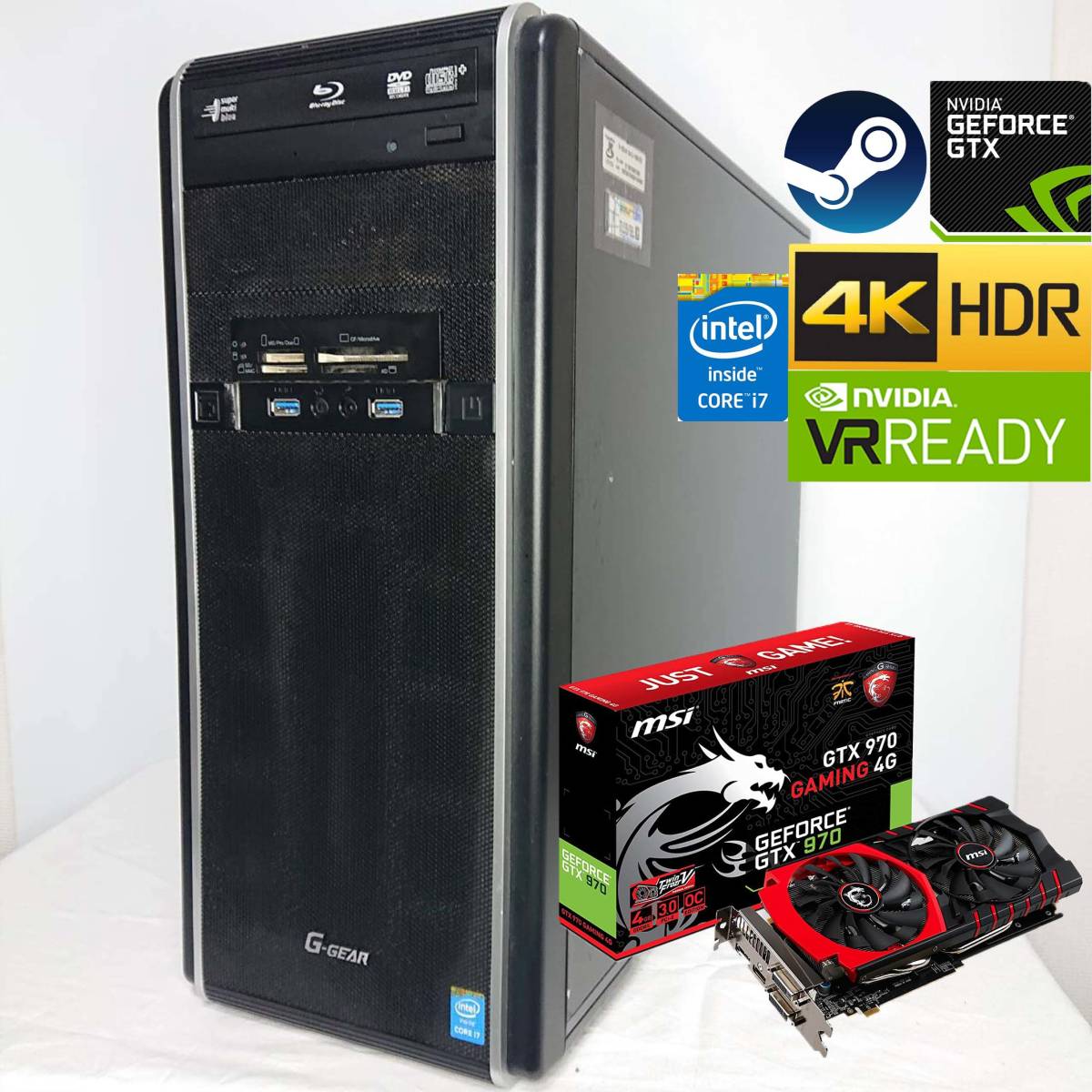 自作ミドルタワーゲーミングPC☆Core i7-4790+GTX1070ti-