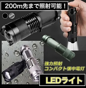 ※ LEDライト 防水 懐中電灯 ライト 防災 災害 アウトドア 釣り 汚れ 手持ちライト シルバー
