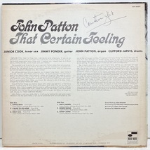 ■即決 John Patton / That Certain Feeling 22514 米オリジナル、Liberty Vangelder刻印 ジョン・パットン _画像4